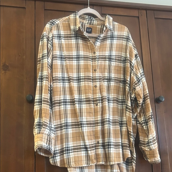 GAP - Tan and Brown Plaid Shirt - Women's XL / Men's L - Picture 6 of 6